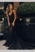 Black Luxurious Deep V-neck Tulle Mermaid Wedding Dress - Wedding Dresses
