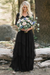 Black Elegant Half Sleeves V-neck Lace Boho Wedding Dress - wedding dresses