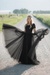 Black Elegant Short Sleeves Lace Tulle Wedding Dresses - wedding dresses