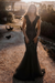 Black Elegant Sleeveless Mermaid Lace Wedding Dresses V-neck Design - Prom Dresses