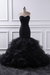 Black Elegant sweetheart Mermaid Tulle Wedding Dresses - wedding dresses