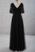 Black Empire Waist V-neck Tulle A-line Wedding Dress