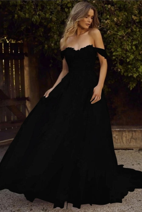Gorgeous Open Back Appliques Tulle A-line Wedding Dresses