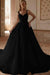 Black Gorgeous Tulle Lace Aline Wedding Dress Sweetheart with Chapel Train - Wedding Dresses