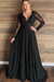 Black Gorgeous V-Neck Long Sleeves Lace Ruffles Wedding Dresses - wedding dresses