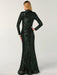 Black Green Long Sleeve Sexy Mermaid Prom Dress