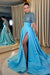 Pool Half Sleeves Mermaid Prom Dress with Slit