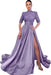 Wisteria Half Sleeves Mermaid Prom Dress with Slit