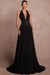 Black Halter Aline Evening Dress Glitter Chiffon Prom Dress with Sequins