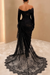 Black Lace Asymmetric Prom Dress - Back View