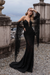 Black Lace Wedding Dress Mermaid Wedding Dress V Neck Long Sleeve Sexy Bridal Dresses