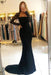 Black Long Sleeves Mermaid Lace Prom Dress