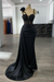 Black Luxury Glitter Rinstones Mermaid Prom Dresses Sleeveless with Sweep Train - Prom Dresses