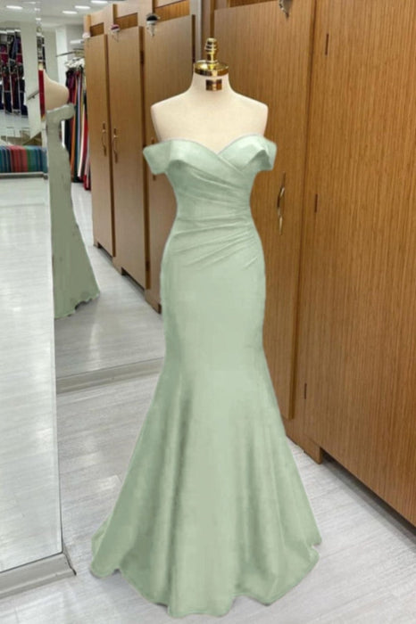 Black Off-the-shoulder Sweetheart Sleeveless Long Mermaid Prom Dress - Prom Dresses