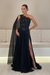 Black One-Shoulder Sleeveless Chiffon Evening Dresses Long with Side Slit - Prom Dresses