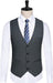 Formal Black Peaked Lapel One Button Three Pieces Men Suits for Business