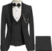 Merlin Black Peaked Lapel Three Pieces Bespoke Prom Suits