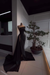 Black Pearl Strapless Prom Dress with Long Slit