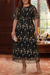 Black Plus Size A-Line Lace Embroidery Mother of the Bride Dresses Ankle-Length Floral Wedding Guest Dress