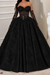 Black Romantic Sweetheart Corset Lace Princess Wedding Dress