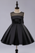 Black Flower Girl Dress Tutu Toddlers Knee Length Satin Pageant Dinner Dress