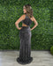 Black Sequin One-Shoulder Sleeveless Mermaid Prom Dress with High Slit