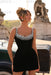 Luxury Black Short Homecoming Dress Sleeveless Beadings Prom Dress Knee Length