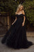 black wedding dresses a line off the shoulder  lace flora appliqued tulle bridal gown with train