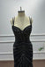 Black Spaghetti Straps Beadings Sleeveless Mermaid Prom Dress - Prom Dresses