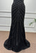 Black Spaghetti Straps Beadings Sleeveless Mermaid Prom Dress - Prom Dresses