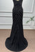 Black Spaghetti Straps Beadings Sleeveless Mermaid Prom Dress - Prom Dresses