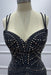 Black Spaghetti Straps Beadings Sleeveless Mermaid Prom Dress - Prom Dresses