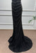 Black Spaghetti Straps Beadings Sleeveless Mermaid Prom Dress - Prom Dresses