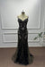 Black Spaghetti Straps Sleeveless Beadings Mermaid Prom Dress - Prom Dresses