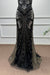 Black Spaghetti Straps Sleeveless Beadings Mermaid Prom Dress - Prom Dresses