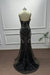 Black Spaghetti Straps Sleeveless Beadings Mermaid Prom Dress - Prom Dresses