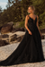 Black Spaghetti Straps Tulle Lace Wedding Dress Aline Sleeveless