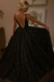 Black Sparkly V-neck Sleeveless Backless Floor-length Party Dress Prom Dresses - Prom Dresses