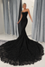 Black Strapless Mermaid Lace Appliques Sweetheart Wedding Dress Long Bridal Dress with Train - Wedding Dresses