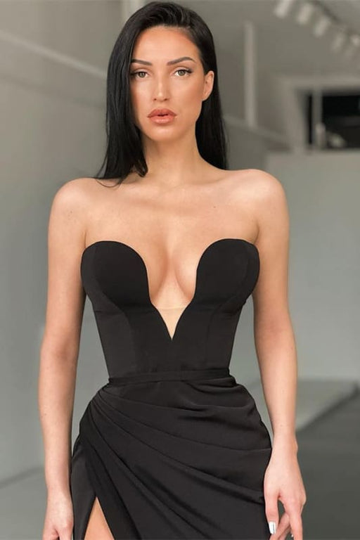 Black Sweetheart Mermaid Evening Dress with Split