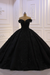 Black Sweetheart Off-the-Shoulder Backless Wedding Dress with Lace Ruffles and Tulle Appliques