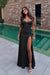 Black Sweetheart Satin Prom Dress Mermaid with Front Split