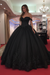Black Wedding Dress Princess Silhouette Sweetheart Neck Sleeveless Natural Waist Applique Tulle Bridal Dresses
