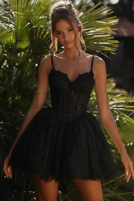 Short Lace Aline Wedding Dresses Sleeveless Online- Bridelily