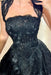 Aline Black Tea Length Evening Dress Square Neck Lace Formal Dress