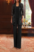 Black three-piece mother of the bride pantsuit