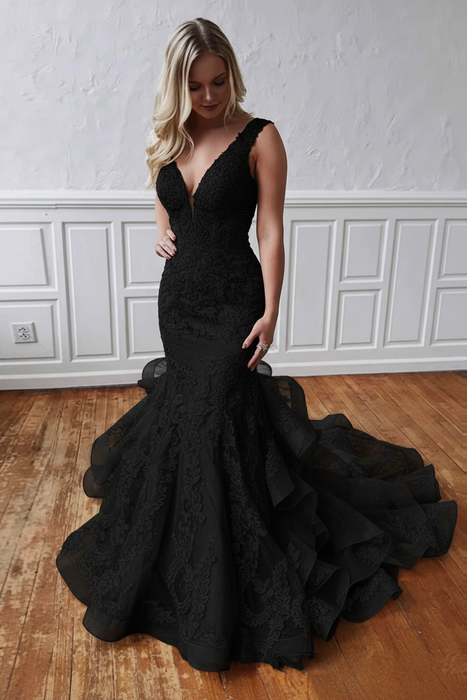 Black Mermaid Wedding Dress
