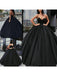 Black Wedding Dresses Satin Fabric Princess Silhouette Empire Waist Floor Length Bridal Dress