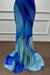 Blue Halter Beadings Mermaid Prom Dress Floor Length - Prom Dresses