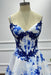 Blue Spaghetti Straps Appliques Sleeveless A-Line Prom Dress - Prom Dresses